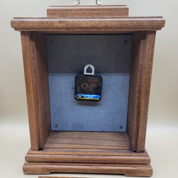 Ridgeway Desk Mantel Clock Real Oak Wood Quartz Movement USA Tested Works - Picture 12 of 16
